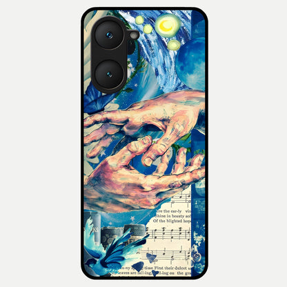  Aesthetic Divider Glass Case for iQOO Z9 lite back cover – full design glossy printed glass finish