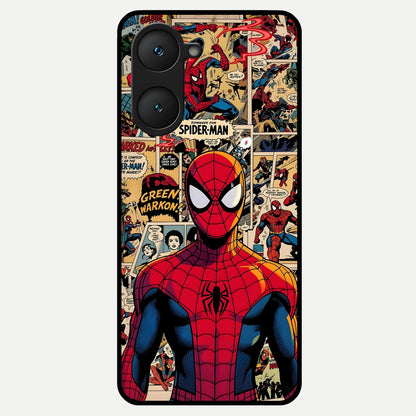  Aesthetic Spider Glass Case for iQOO Z9 lite back cover – full design glossy printed glass finish