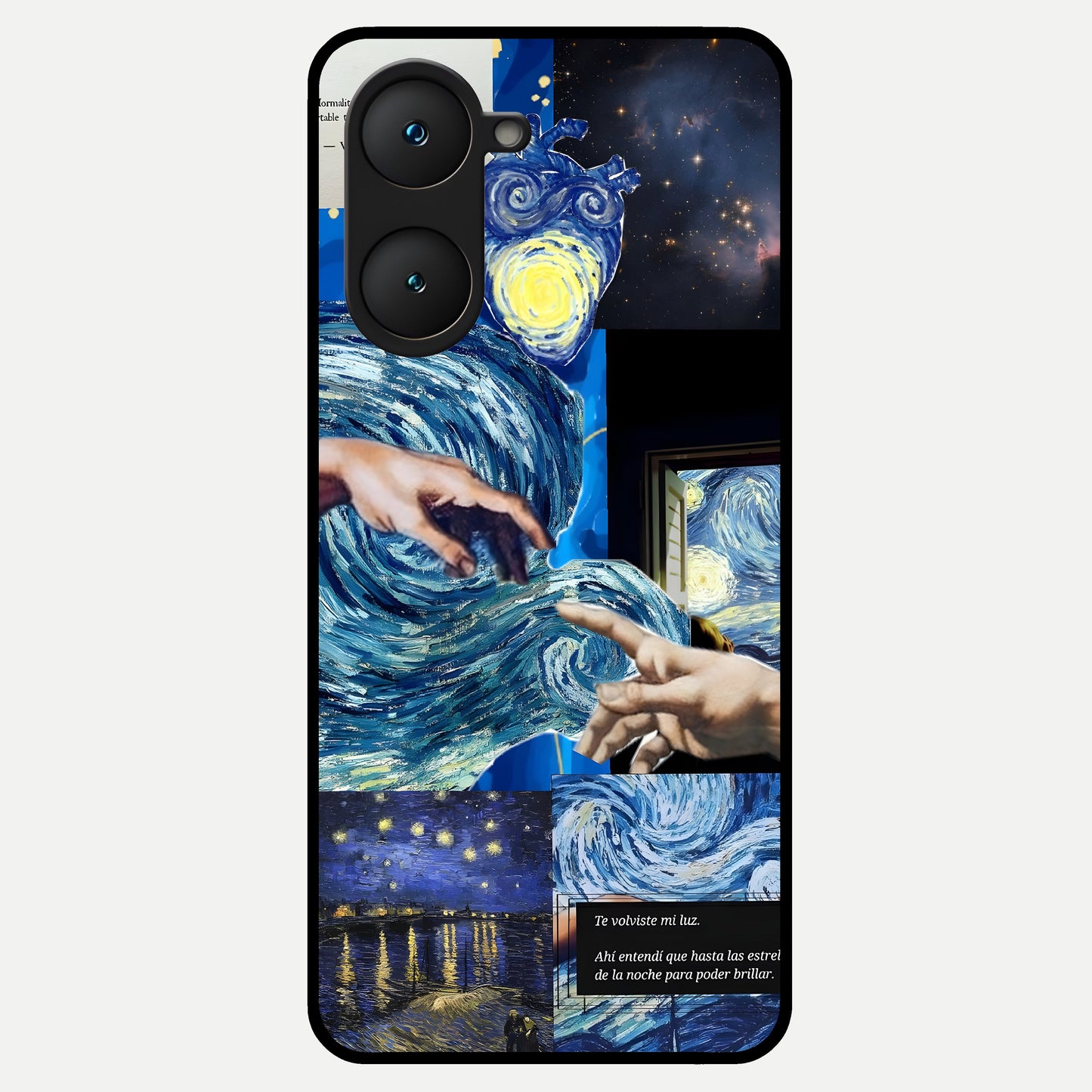  Aesthetic Vando Hands Glass Case for iQOO Z9 lite back cover – full design glossy printed glass finish