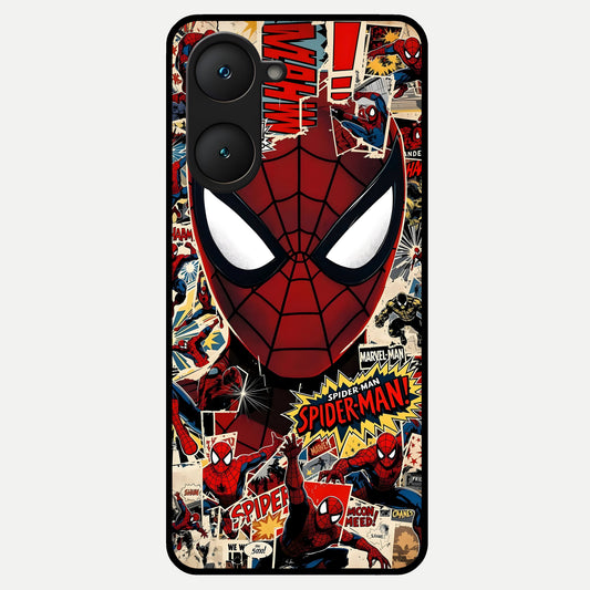  Aesthetic Wonder Spider Glass Case for iQOO Z9 lite back cover – full design glossy printed glass finish