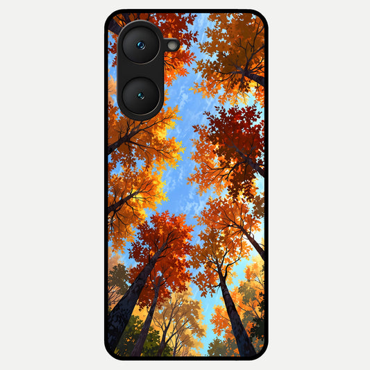  Autumn Sky Rise Glass Case for iQOO Z9 lite back cover – full design glossy printed glass finish