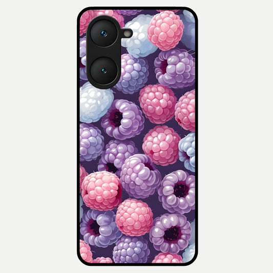  Berry Candy Pop Glass Case for iQOO Z9 lite back cover – full design glossy printed glass finish