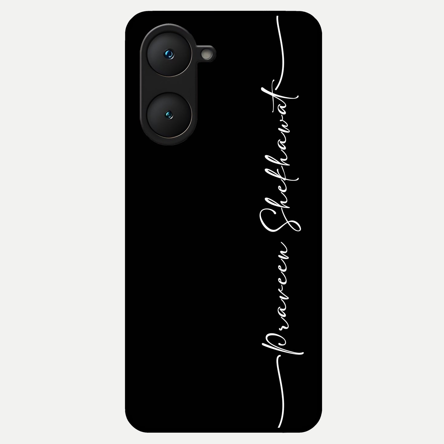  Black Tune Custom Name Glass Case for iQOO Z9 lite back cover – full design glossy printed glass finish