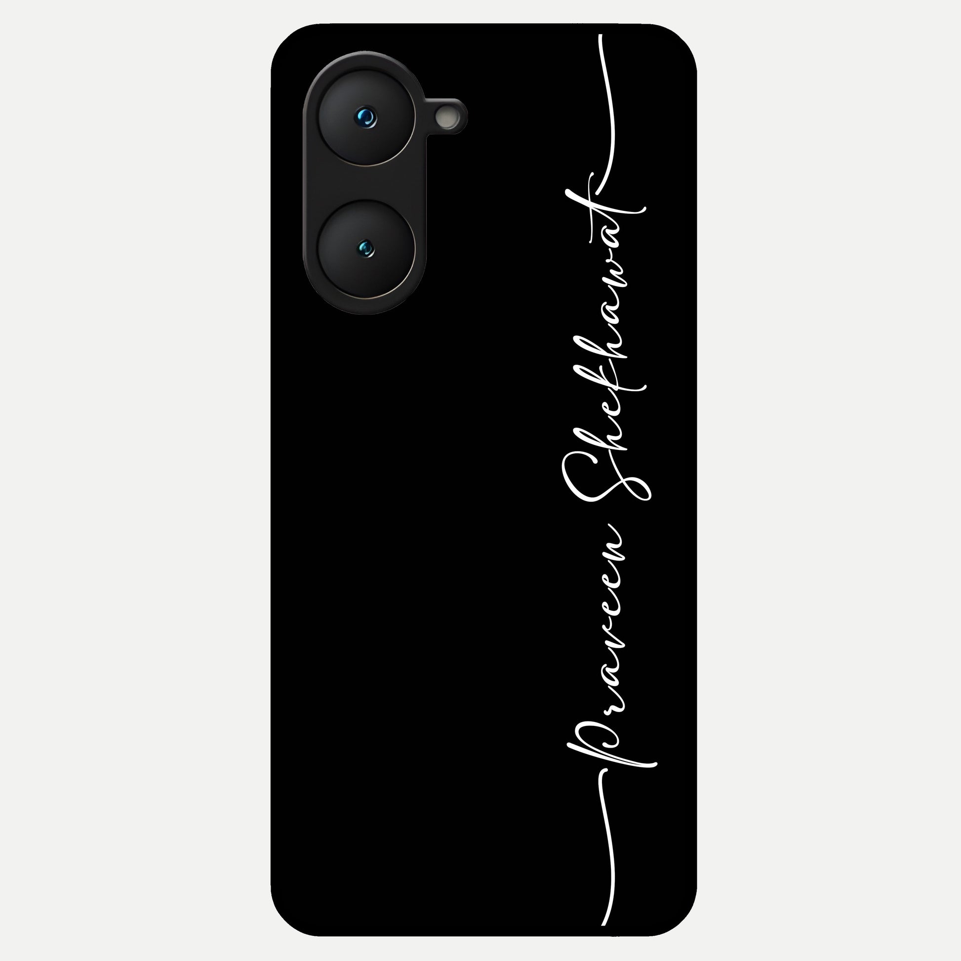  Black Tune Custom Name Glass Case for iQOO Z9 lite back cover – full design glossy printed glass finish