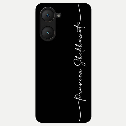  Black Tune Custom Name Glass Case for iQOO Z9 lite back cover – full design glossy printed glass finish