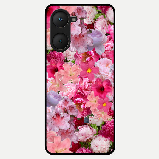  Bloom Crush Fantasy Glass Case for iQOO Z9 lite back cover – full design glossy printed glass finish