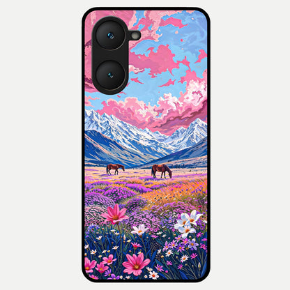  Blossom Valley Dream Glass Case for iQOO Z9 lite back cover – full design glossy printed glass finish