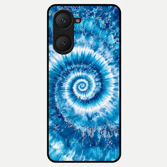  Blue Galaxy Wave Glass Case for iQOO Z9 lite back cover – full design glossy printed glass finish