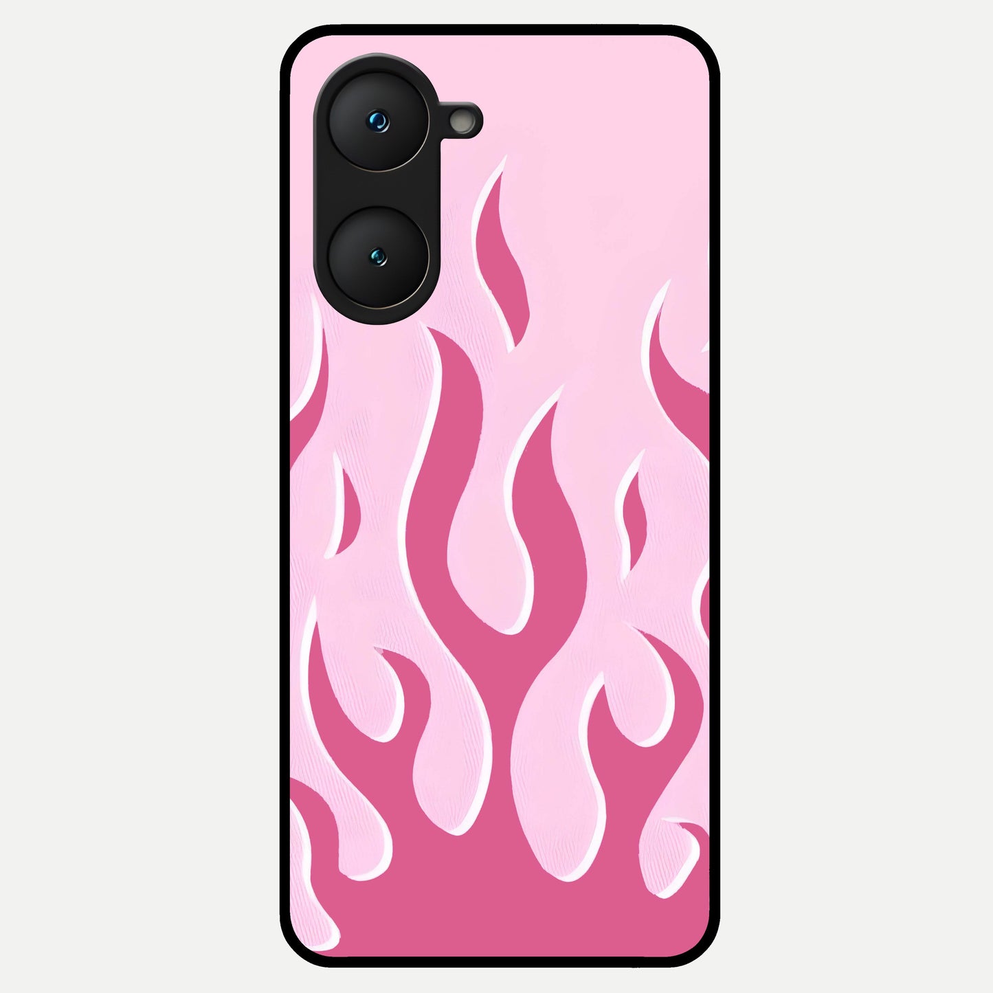 Blush Flame Energy Glass Case for iQOO Z9 lite back cover – full design glossy printed glass finish