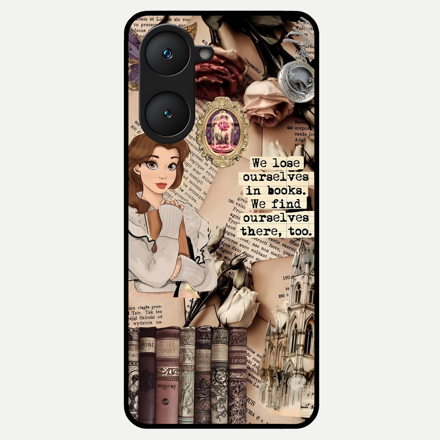  Bookish Dream World Glass Case for iQOO Z9 lite back cover – full design glossy printed glass finish