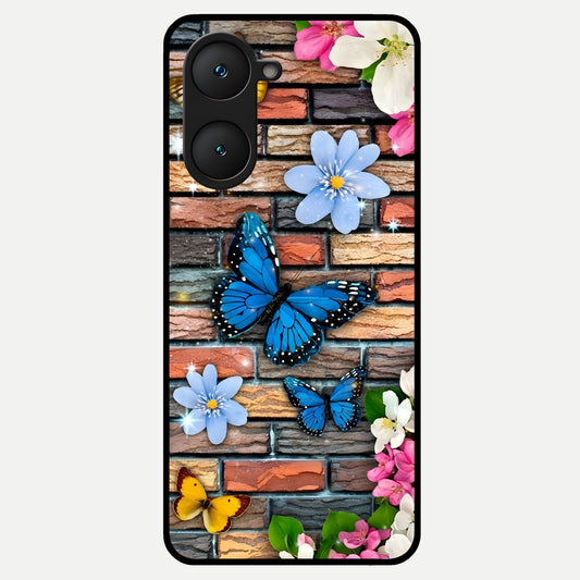  Brick Bloom Flight Glass Case for iQOO Z9 lite back cover – full design glossy printed glass finish