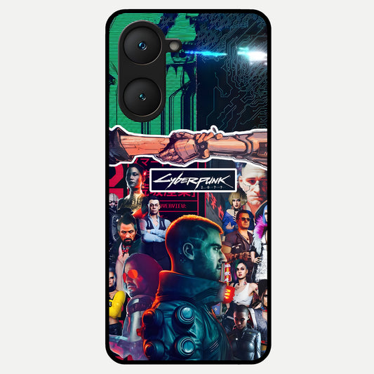  CYBERPUNK Legacy Glass Case for iQOO Z9 lite back cover – full design glossy printed glass finish