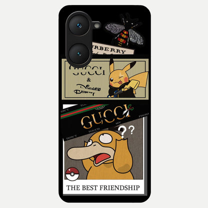  Cartoon Brand Play Mashup Glass Case for iQOO Z9 lite back cover – full design glossy printed glass finish