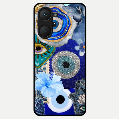  Celestial Blue Vision Glass Case for iQOO Z9 lite back cover – full design glossy printed glass finish