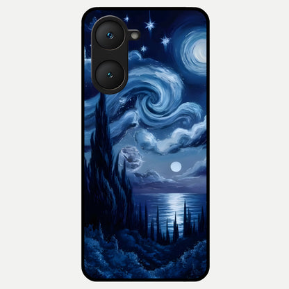  Celestial Dream Van Gogh Glass Case for iQOO Z9 lite back cover – full design glossy printed glass finish