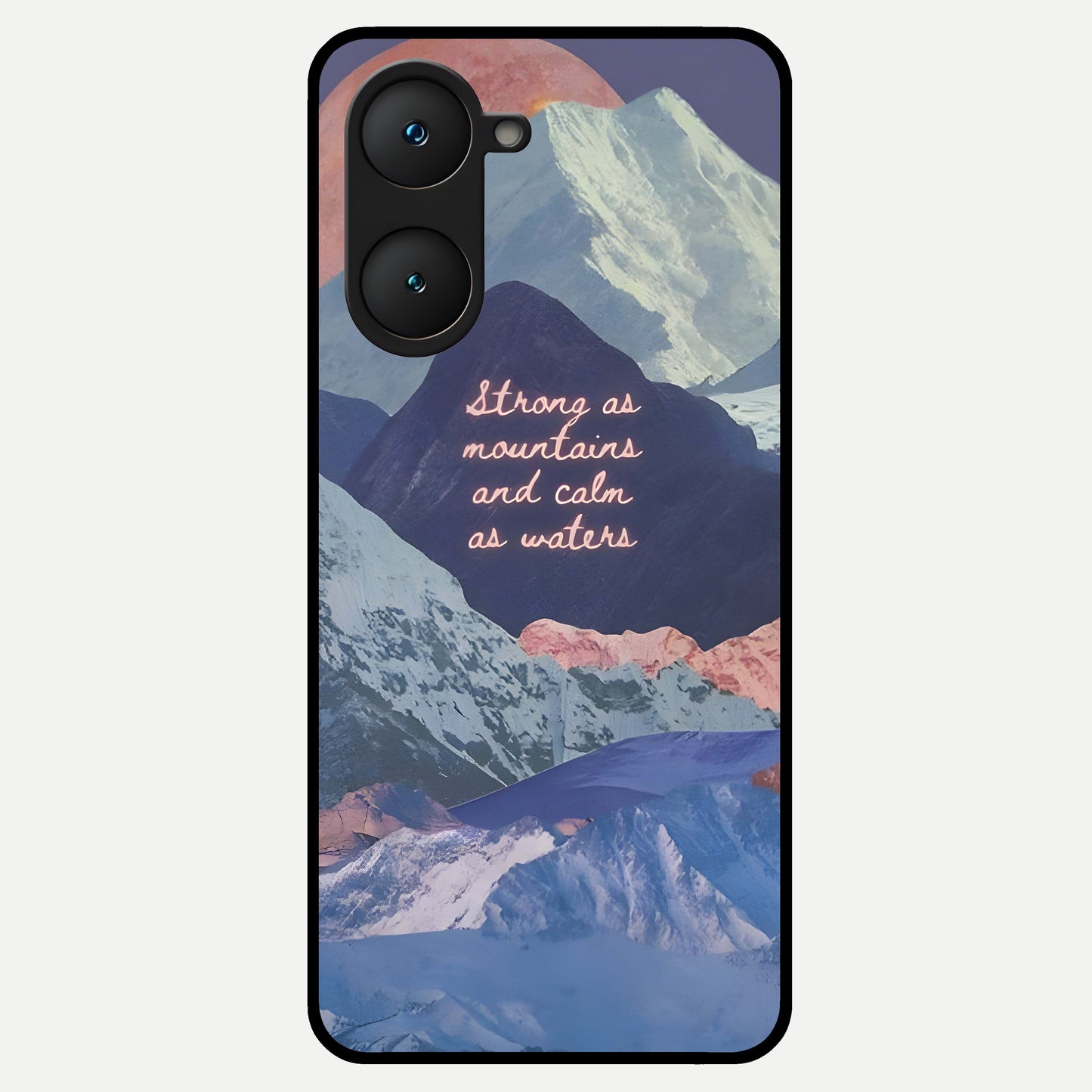  Celestial Mountain Calm Glass Case for iQOO Z9 lite back cover – full design glossy printed glass finish