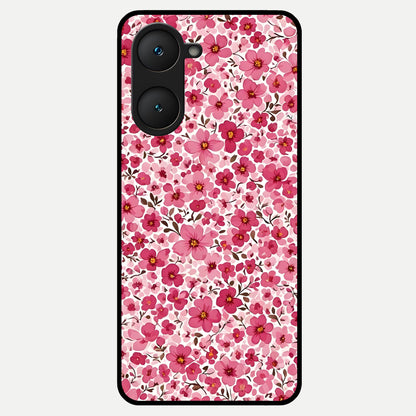  Cherry Blossom Charm Glass Case for iQOO Z9 lite back cover – full design glossy printed glass finish