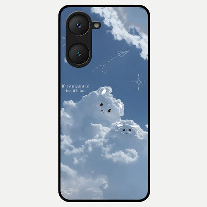  Cloud Bunny Dreams Glass Case for iQOO Z9 lite back cover – full design glossy printed glass finish