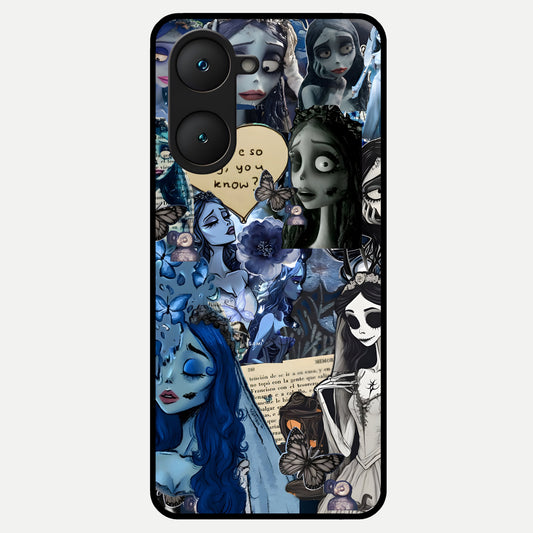  Corpse Bride Posters Glass Case for iQOO Z9 lite back cover – full design glossy printed glass finish
