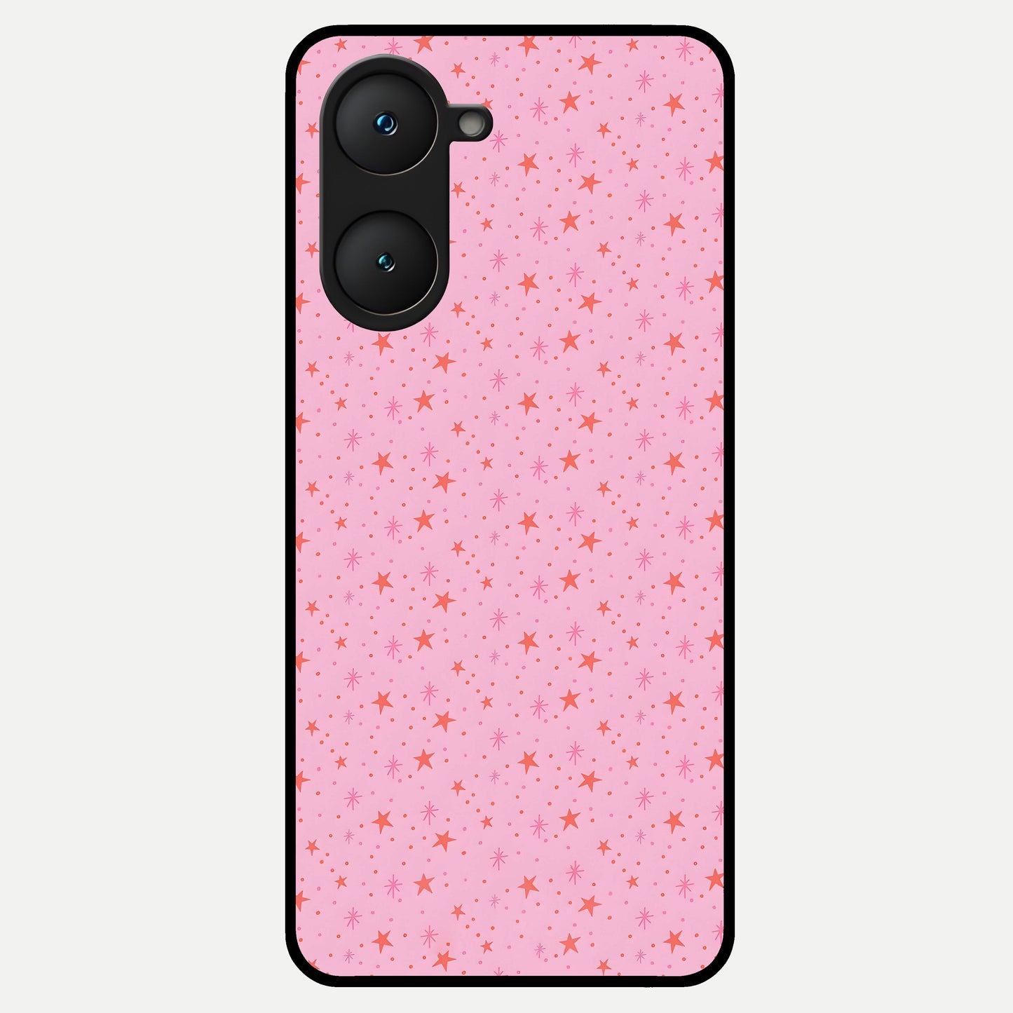  Cosmic Pink Sparkle Glass Case for iQOO Z9 lite back cover – full design glossy printed glass finish