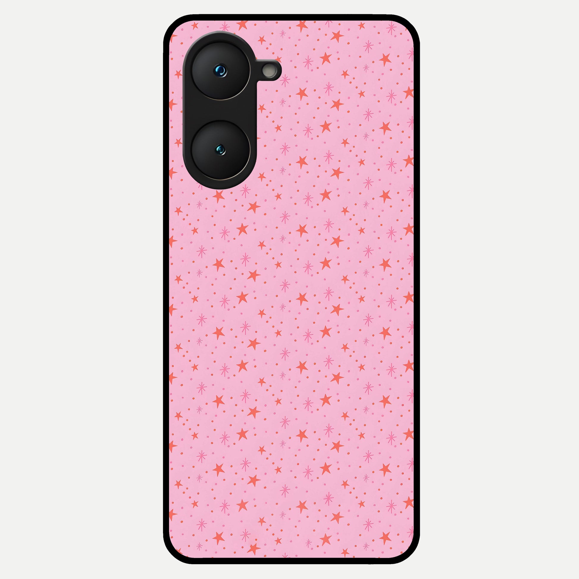  Cosmic Pink Sparkle Glass Case for iQOO Z9 lite back cover – full design glossy printed glass finish