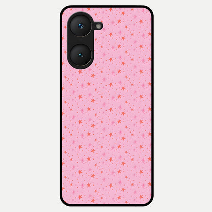  Cosmic Pink Sparkle Glass Case for iQOO Z9 lite back cover – full design glossy printed glass finish