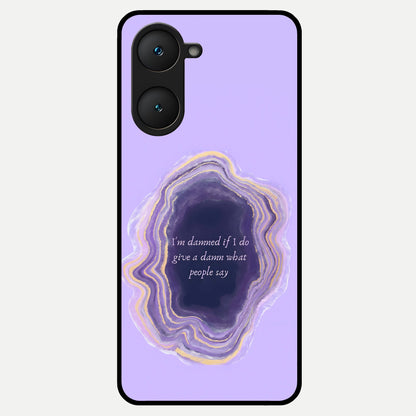  Damned People Quote Glass Case for iQOO Z9 lite back cover – full design glossy printed glass finish