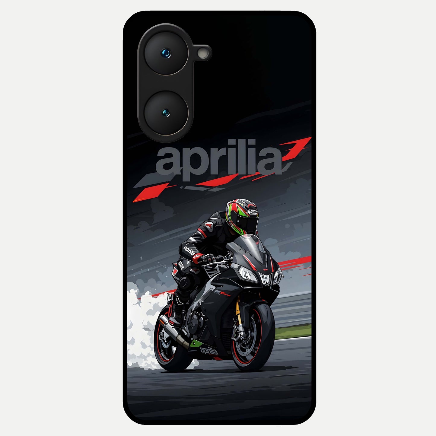  Dark Aprilla Glass Case for iQOO Z9 lite back cover – full design glossy printed glass finish