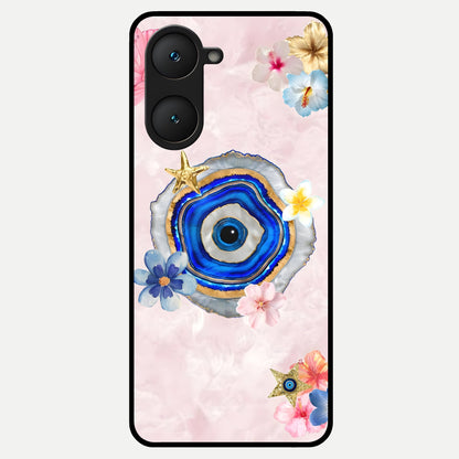  Divine Aura Bloom Glass Case for iQOO Z9 lite back cover – full design glossy printed glass finish