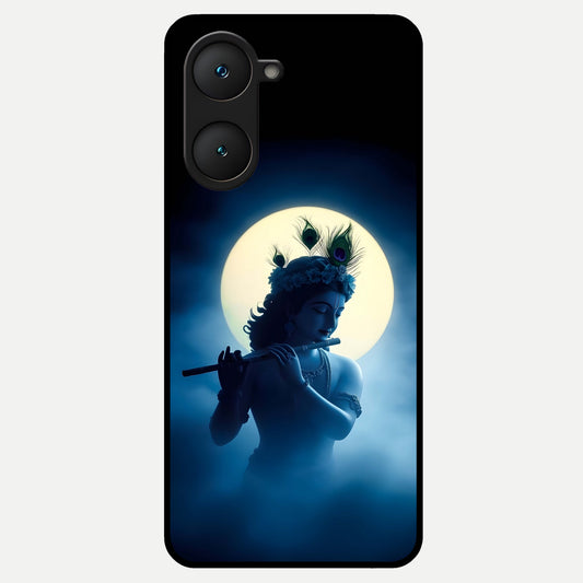  Divine Moon Flute Glass Case for iQOO Z9 lite back cover – full design glossy printed glass finish