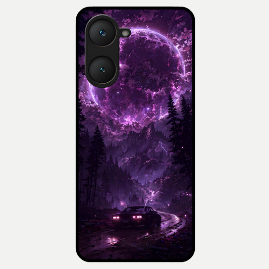  Eternal Cosmic Drive Glass Case for iQOO Z9 lite back cover – full design glossy printed glass finish