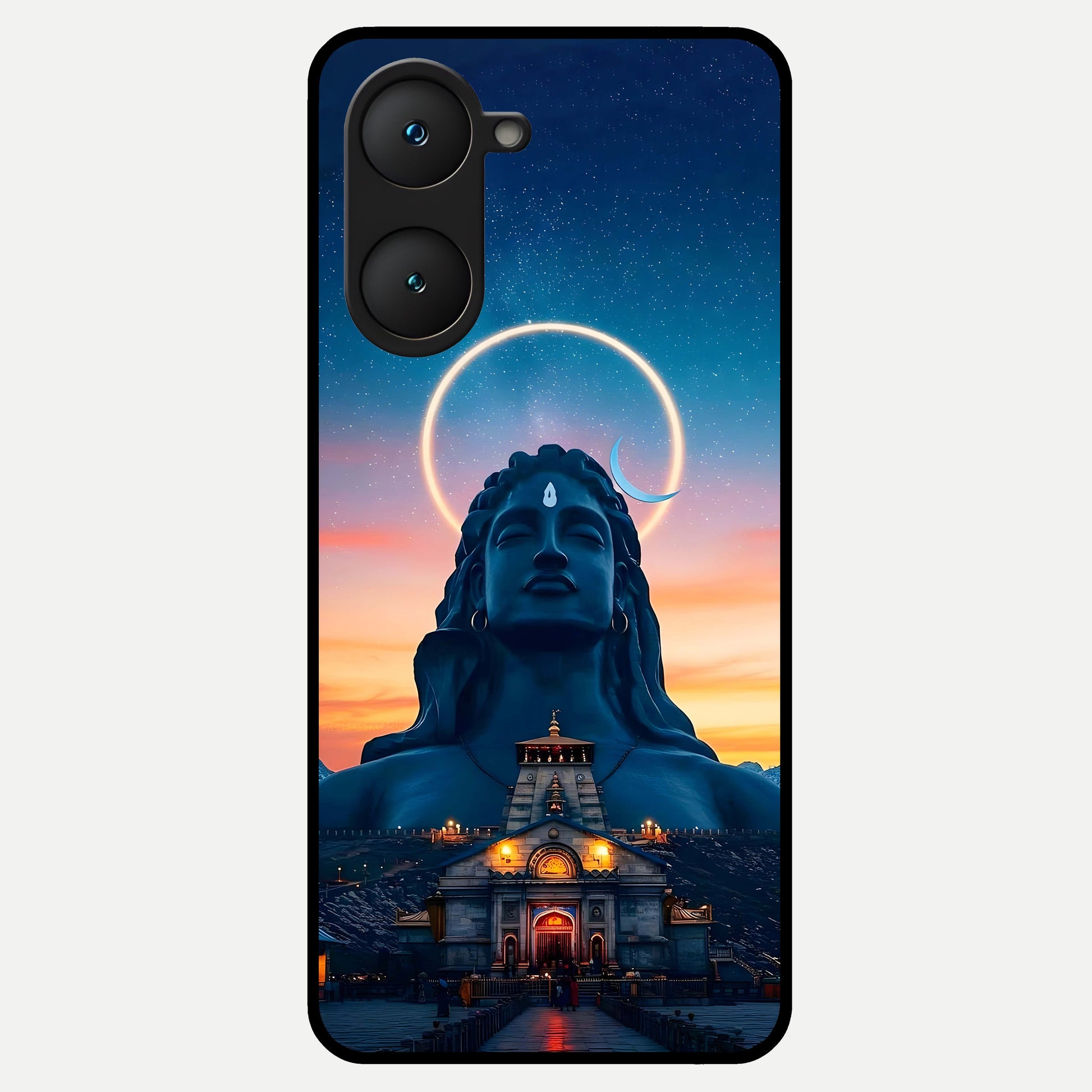  Eternal Shiva Aura Glass Case for iQOO Z9 lite back cover – full design glossy printed glass finish