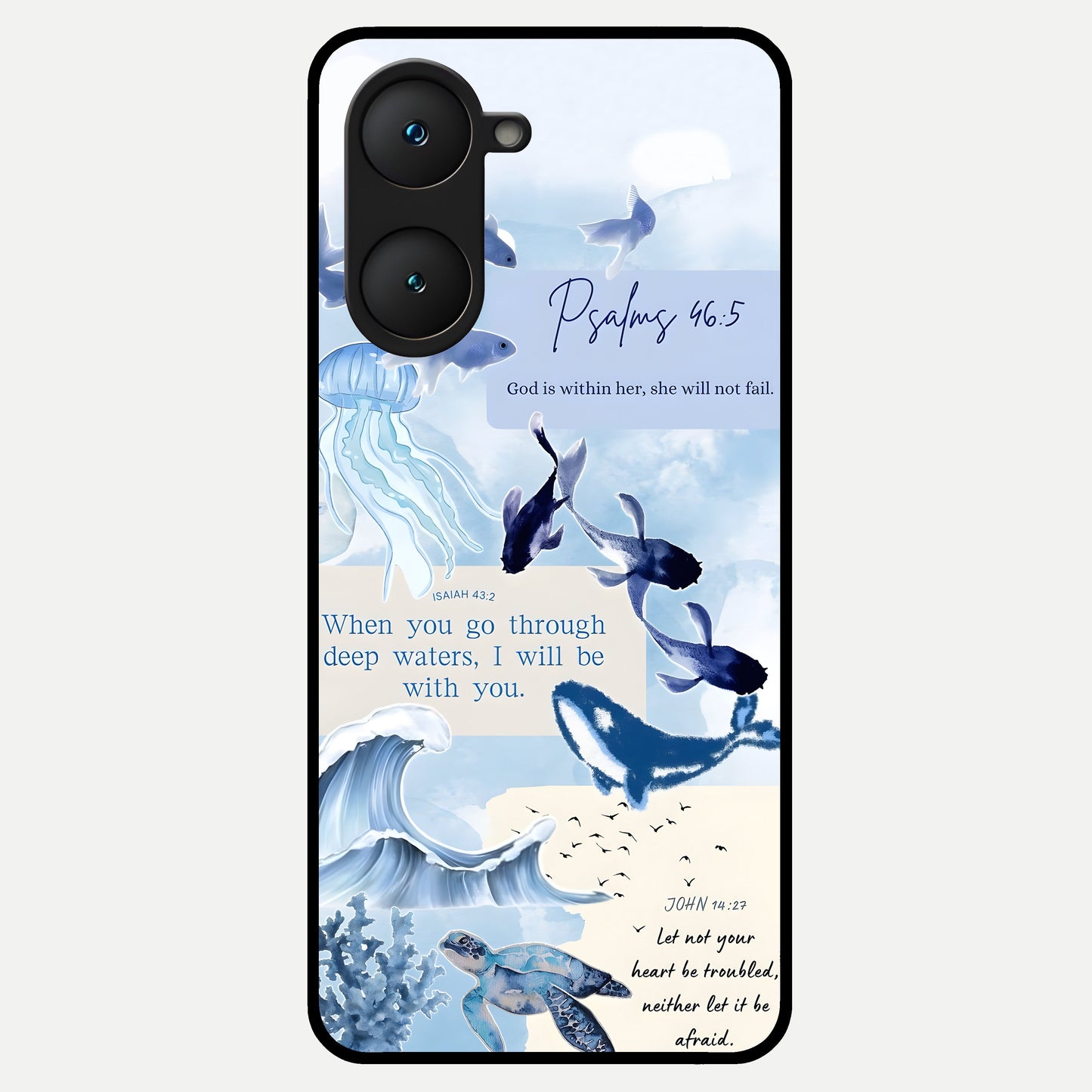  Faithful Ocean Promise Glass Case for iQOO Z9 lite back cover – full design glossy printed glass finish