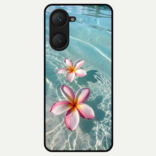  Floating Bloom Bliss Glass Case for iQOO Z9 lite back cover – full design glossy printed glass finish