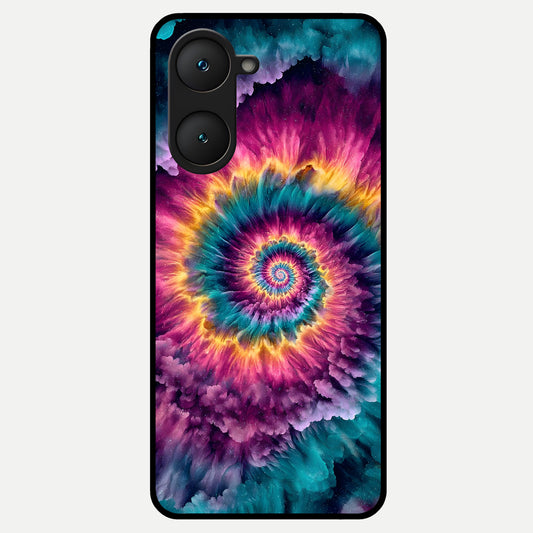  Galactic Spiral Burst Glass Case for iQOO Z9 lite back cover – full design glossy printed glass finish