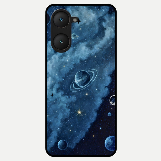  Galaxy Dream Space Glass Case for iQOO Z9 lite back cover – full design glossy printed glass finish