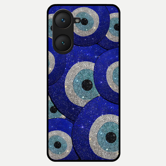  Galaxy Eye Flow Glass Case for iQOO Z9 lite back cover – full design glossy printed glass finish