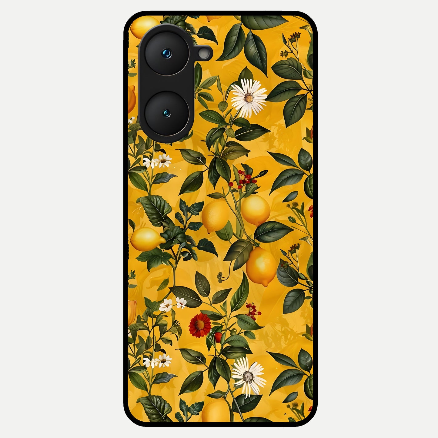  Golden Lemon Field Glass Case for iQOO Z9 lite back cover – full design glossy printed glass finish