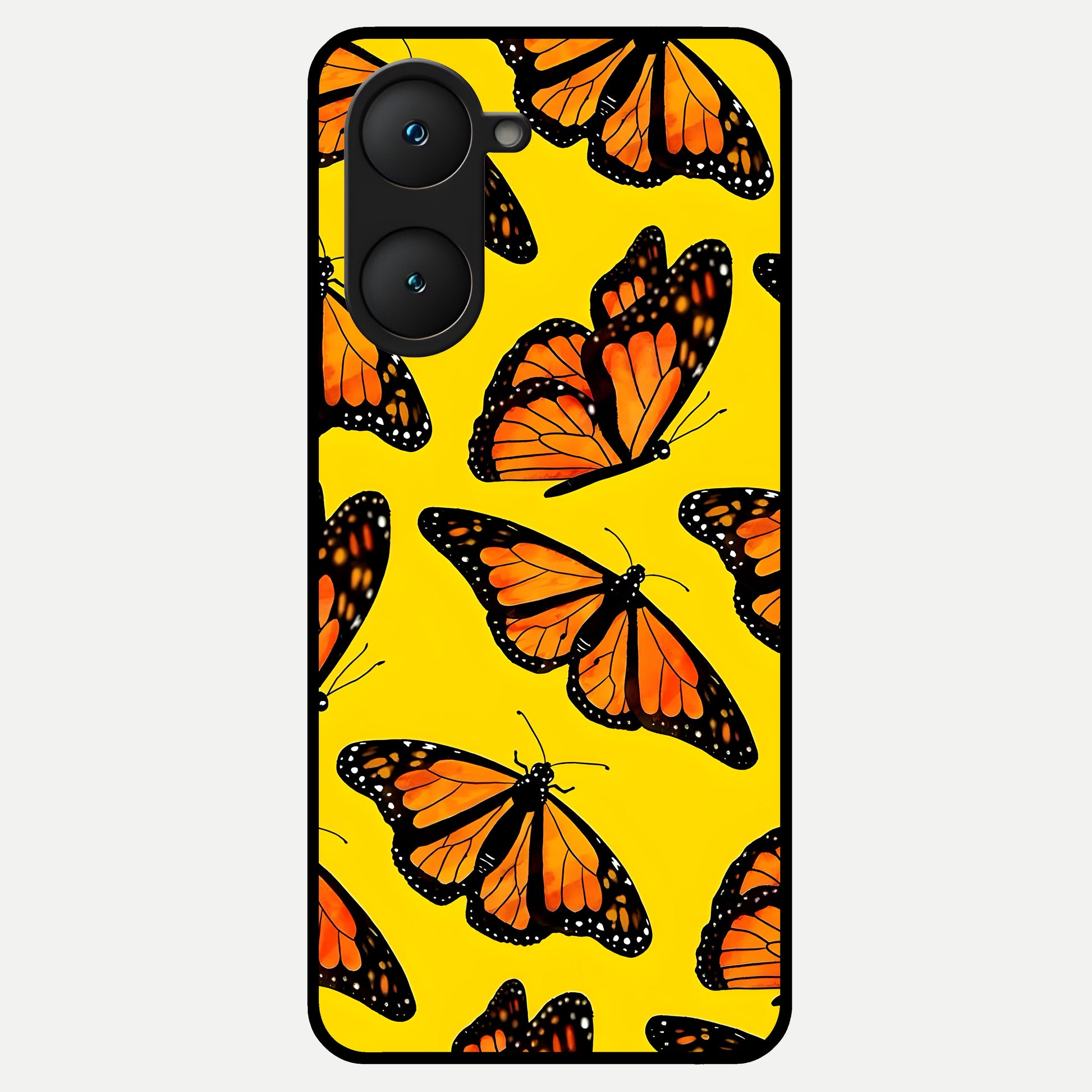  Golden Wing Flight Glass Case for iQOO Z9 lite back cover – full design glossy printed glass finish