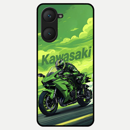  Greenery Sky Glass Case for iQOO Z9 lite back cover – full design glossy printed glass finish