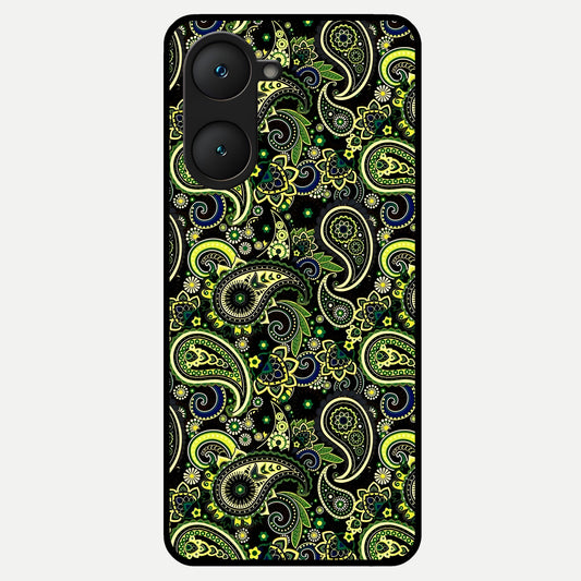  Green Lemon Glass Case for iQOO Z9 lite back cover – full design glossy printed glass finish