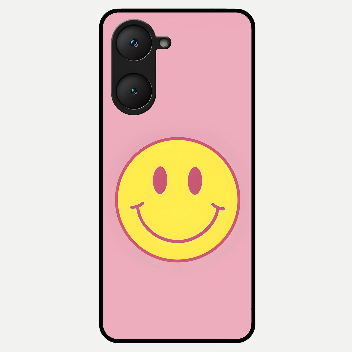  Happy Pink Mood Glass Case for iQOO Z9 lite back cover – full design glossy printed glass finish