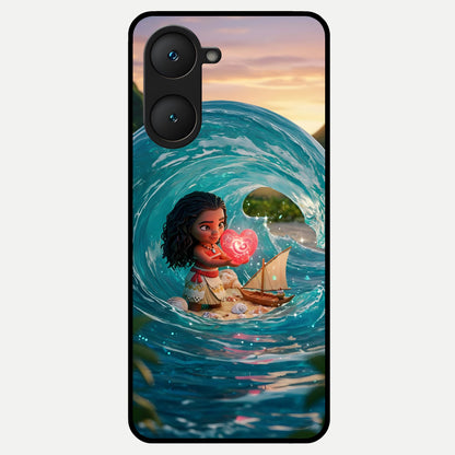  Heart of Ocean Glass Case for iQOO Z9 lite back cover – full design glossy printed glass finish