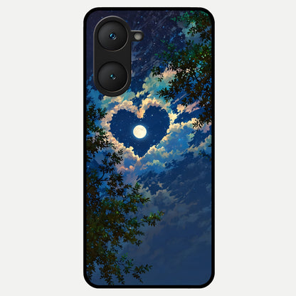  Heart With Moon Sky Glass Case for iQOO Z9 lite back cover – full design glossy printed glass finish