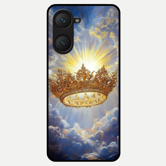  Heavenly Crown Light Glass Case for iQOO Z9 lite back cover – full design glossy printed glass finish