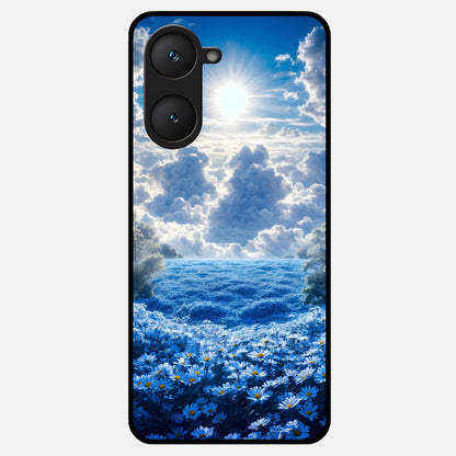  Heavenly Daisy Horizon Glass Case for iQOO Z9 lite back cover – full design glossy printed glass finish