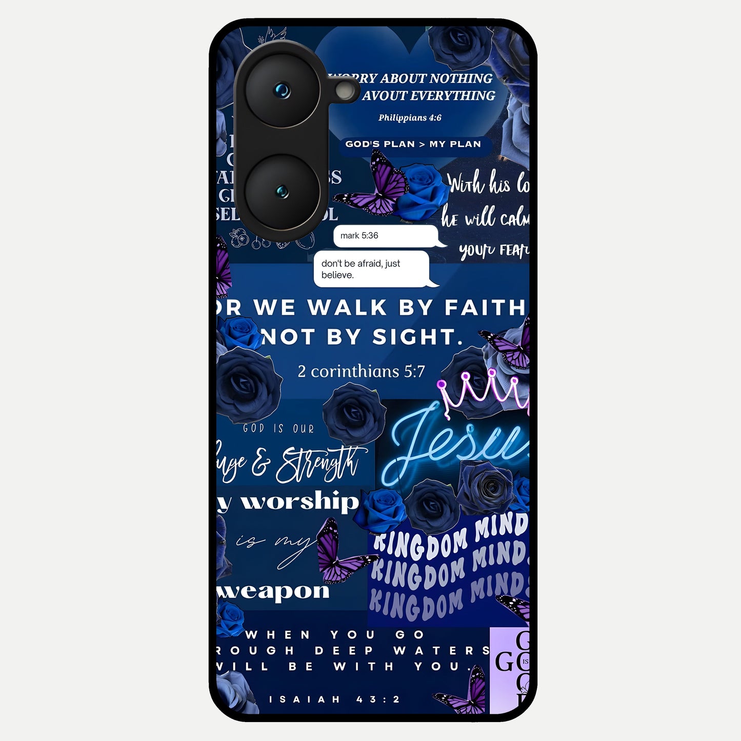  Kingdom Faith Glow Glass Case for iQOO Z9 lite back cover – full design glossy printed glass finish