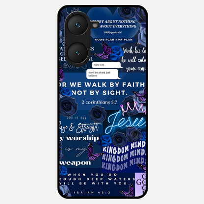  Kingdom Faith Glow Glass Case for iQOO Z9 lite back cover – full design glossy printed glass finish