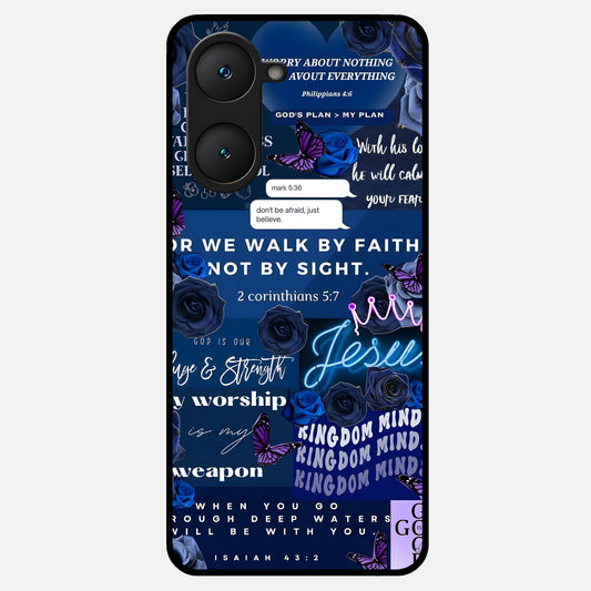  Kingdom Faith Glow Glass Case for iQOO Z9 lite back cover – full design glossy printed glass finish