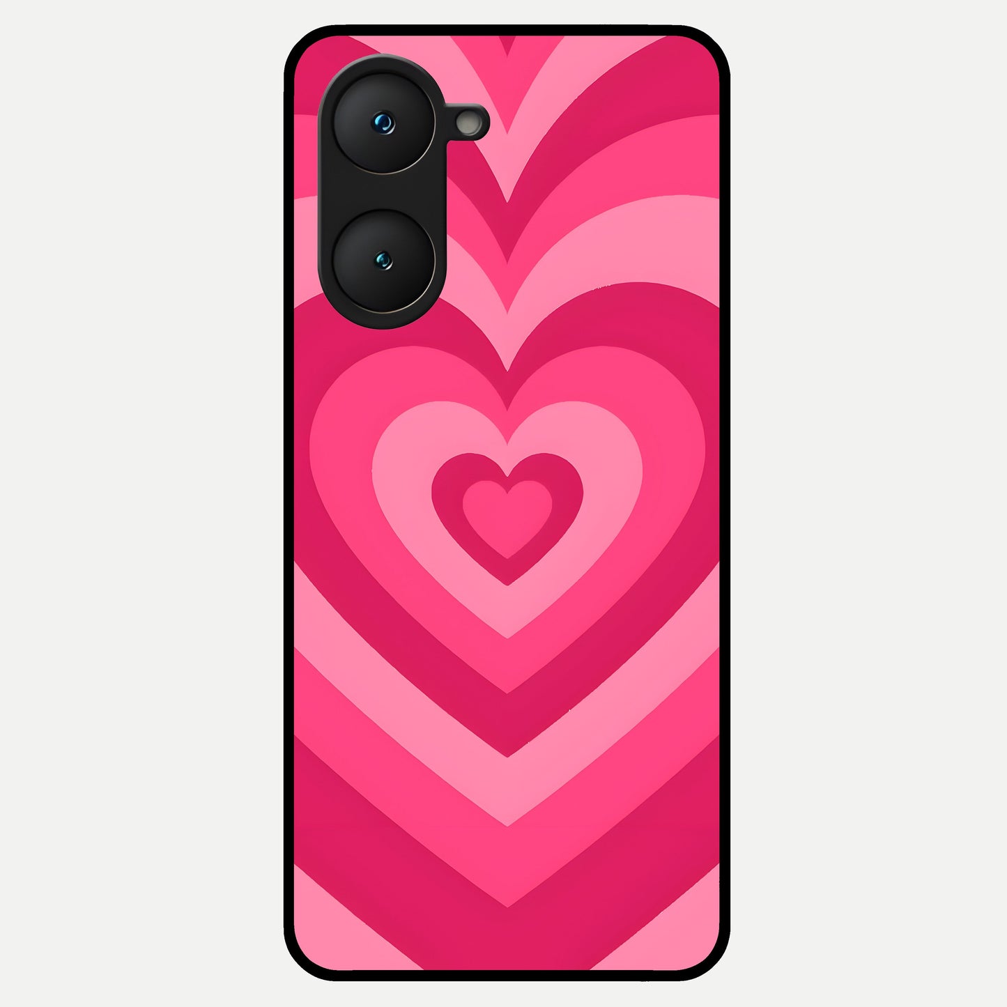  Layered Love Hearts Glass Case for iQOO Z9 lite back cover – full design glossy printed glass finish